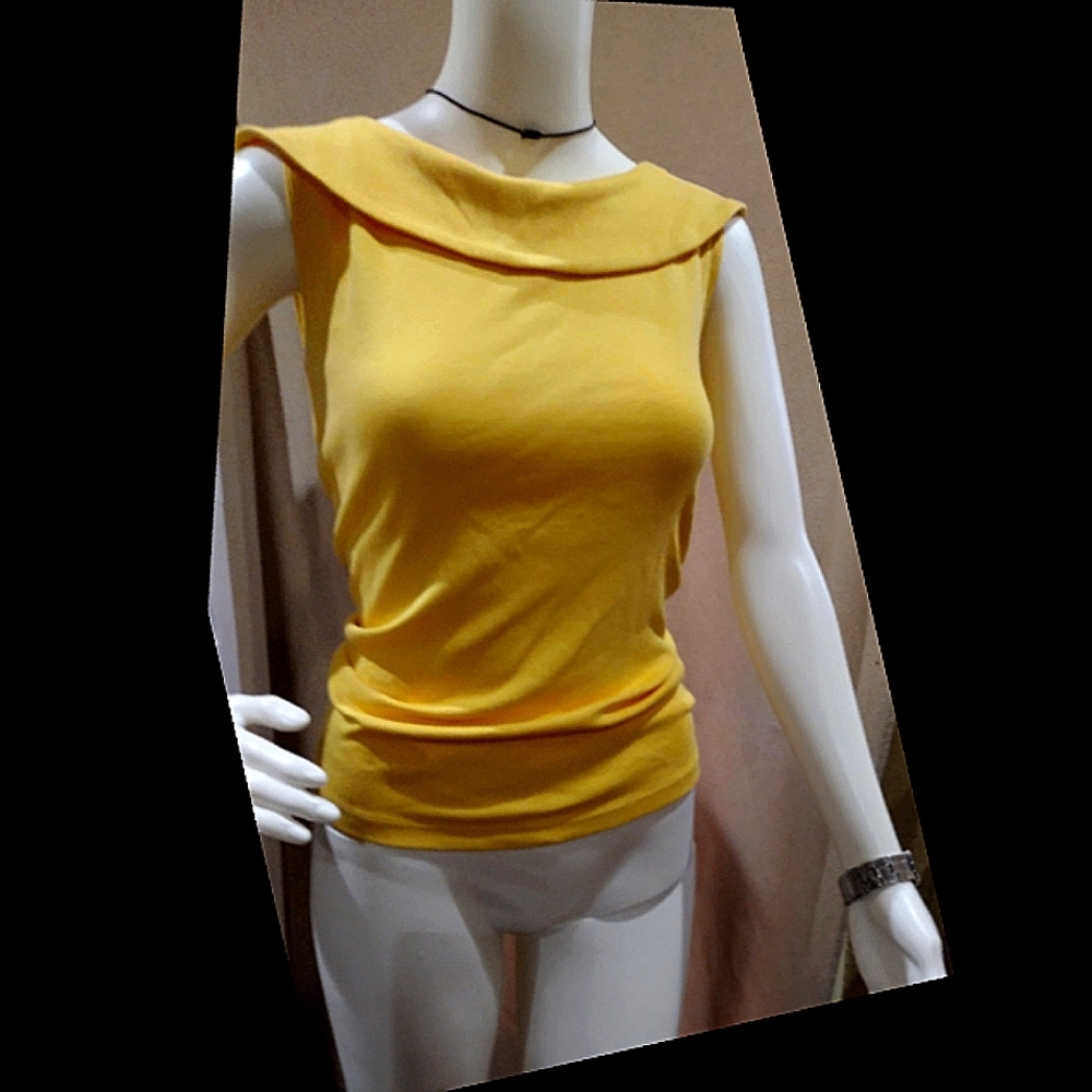 Rafaella Yellow Sleeveless Top
